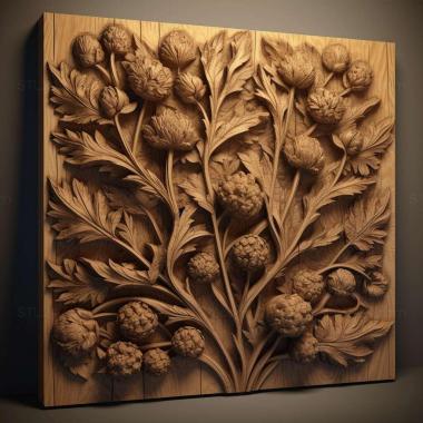Patterns and decorations stl Rhopalum 4 3d model
